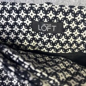 Ann Taylor Loft Women's Geometric Mid Rise Dress Pants Black and White Size 6